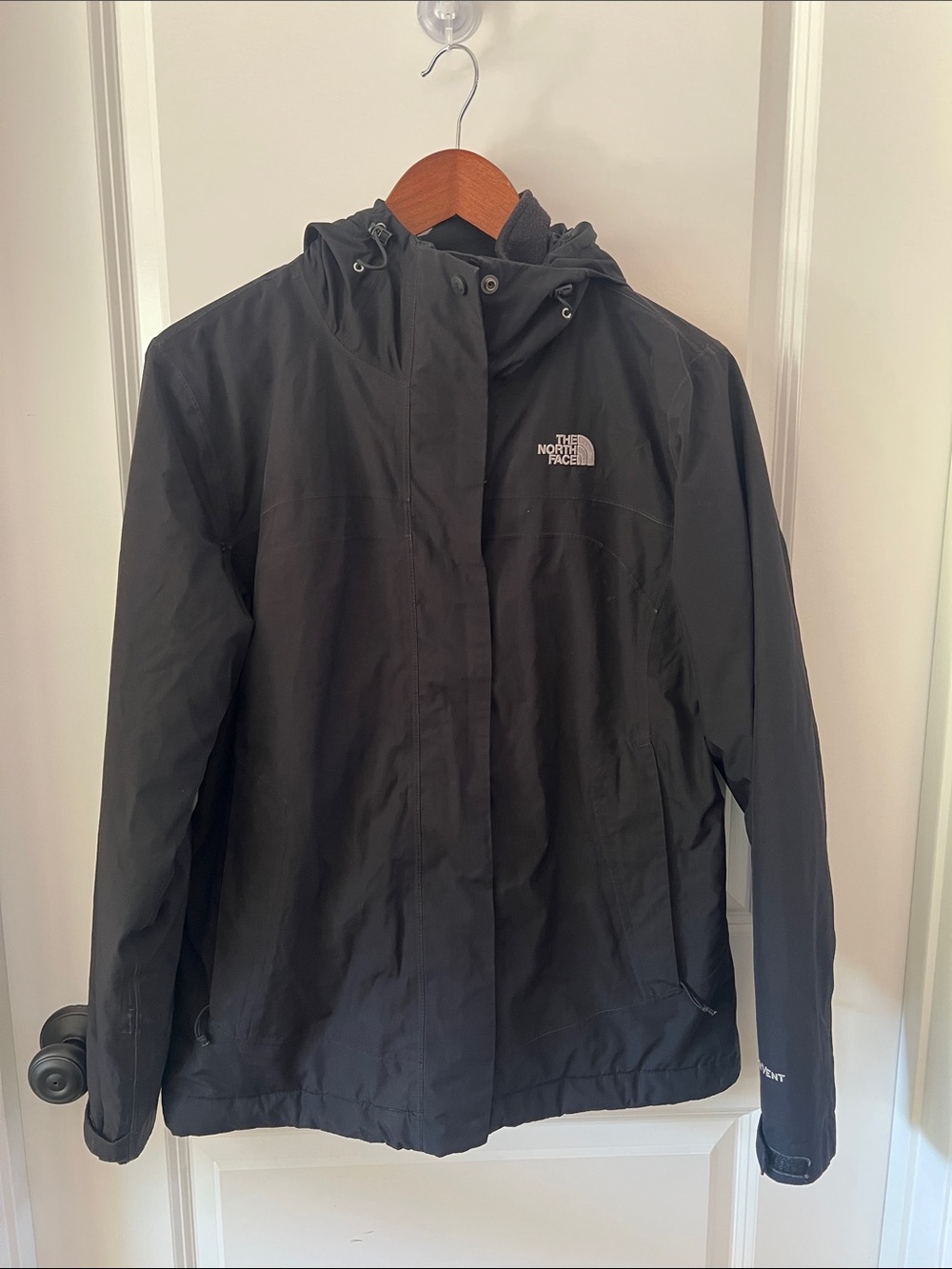 The North Face Women's Black Hooded Rain Jacket